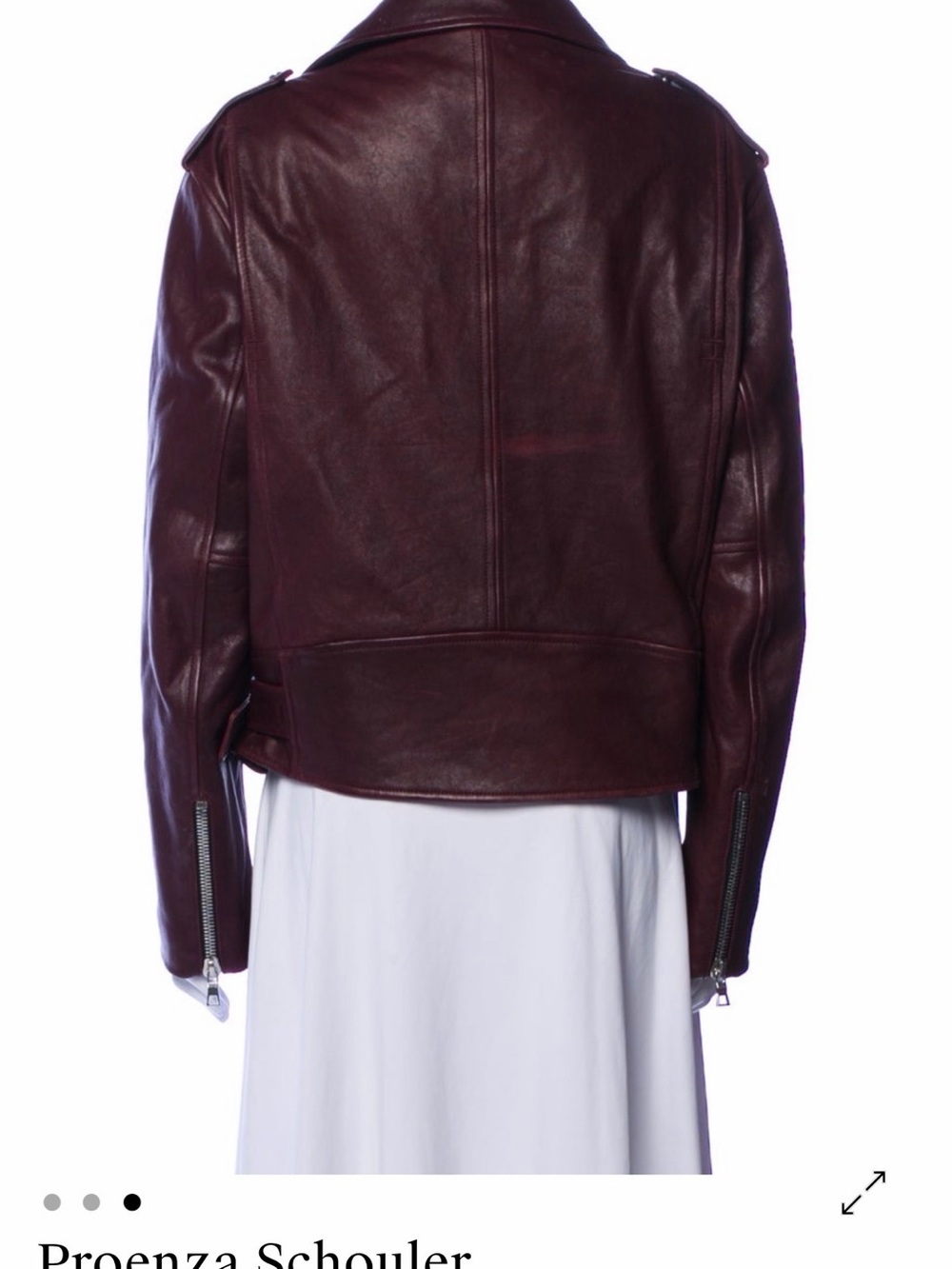 Proenza Schouler Women's Dark Burgundy oxblood Leather Biker Jacket - Picture 3 of 3